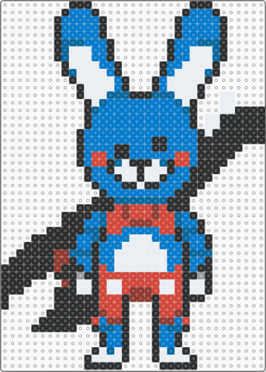 silly toy bonnie AU sprite by tging - blue, five nights at freddys, fnaf, video game