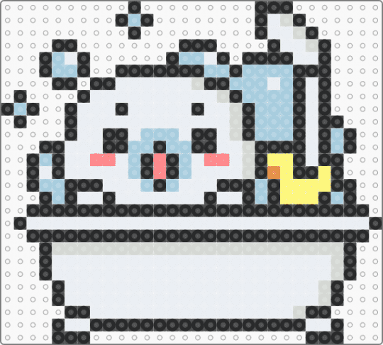 mamegoma bath - white,light blue,cute,kawaii,animal,sea creature,seal