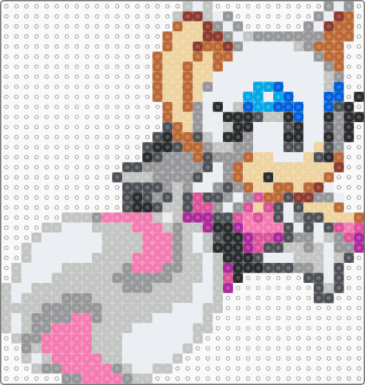 rogue the bat sprite (running) - beige,gray,pink,cute,kawaii,furry,video game,sonic the hedgehog,sega,animal,animals