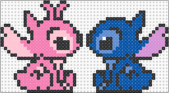 angel and stitch - alien aliens, blue, cartoon animal animals, disney animated character, heart, love, pink