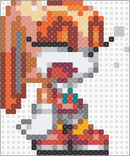 cream the rabbit sprite (crying) - beige,red,orange,gray,sonic the hedgehog,cute,kawaii,sega,video game,bunny