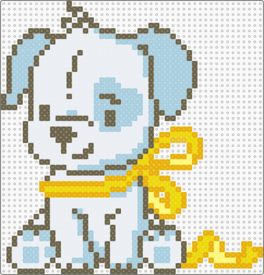 plushie puppy 𐔌˙. - tan,light blue,dog,animal,animals,cute