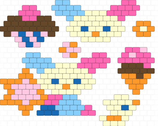 official 2008 sanrio u*sa*ha*na friends aquabeads set (aq-s05) (1) - 2000s y2k, animal animals, bunny rabbit, cute kawaii, cutecore kawaiicore, decora colorful, orange, pink, usahana sanrio, yellow