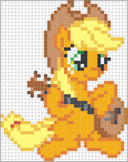 applejack with a guitar - orange,tan,yellow,mlp,my little pony,apple jack
