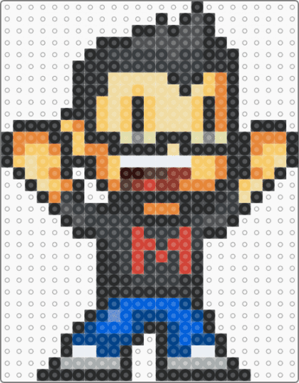 markiplier sprite (from markiplier adventures) - black,orange,beige,blue,colorful,youtube,youtuber