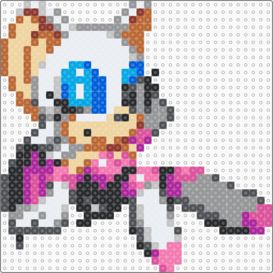 rogue the bat sprite (victory) - beige,gray,pink,cute,kawaii,sonic the hedgehog,video game,sega,furry,animal,animals