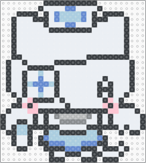 nurse pupu (扑扑) from baobaopupu (饱饱扑扑) (smaller ver.) - white,blue,light blue,animal,cat,kitten,kitty,chibi,cute,kawaii,small