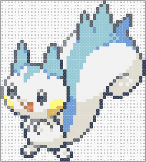 gen 4 pachirisu - animal, beige, cute, gray, kawaii, light blue, nintendo, pokmon, squirrel, video game