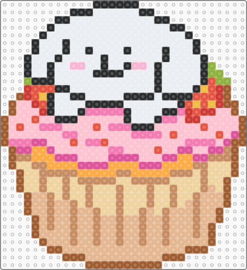 strawberry pupcake - pink,tan,beige,cute,kawaii,cupcake,puppy dog,animal,food,fruit,dessert