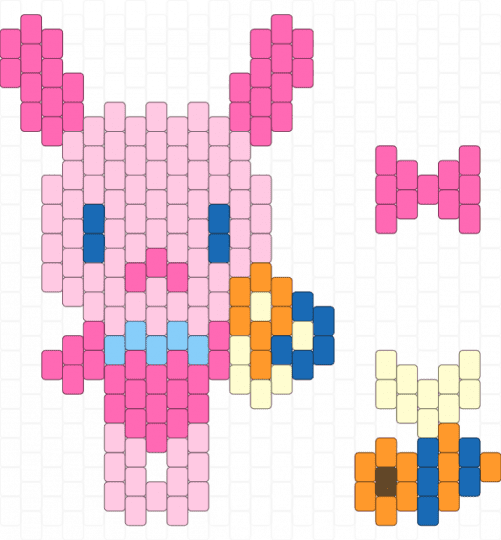 official 2008 sanrio u*sa*ha*na friends aquabeads set (aq-s05) (3) - 2000s y2k, animal animals, bunny rabbit, cute kawaii, cutecore kawaiicore, decora colorful, pink, sakura, usahana sanrio