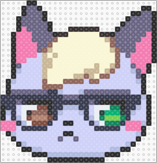 raymond animal crossing head - acnh, animals wall decor, cute kawaii, decoration, gray, kitty cat animal, nintendo video game, panel, pink, purple