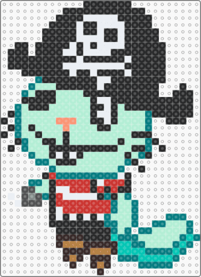 russell htf - black,teal,light blue,happy tree friends,cute,kawaii,furry,animal,animals,pirate,cartoon