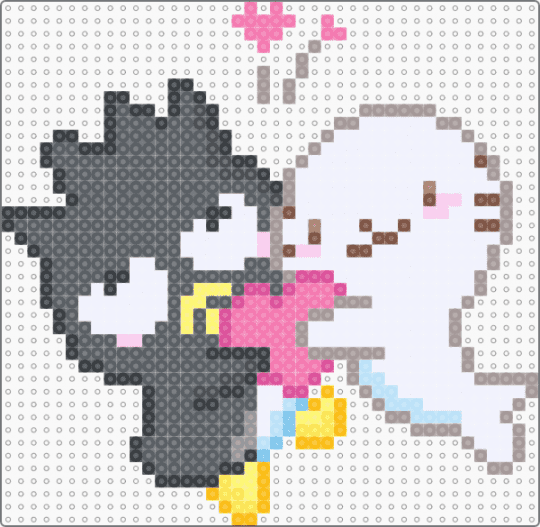 hana-maru luvs badtz-maru =3 - badtz maru, cute kawaii, gray, hana maru, heart love, sanrio, seal bird penguin