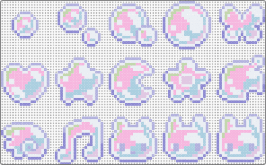 bubble charms set - bear, bubbles, bunny rabbit, charm, cute, heart, kitty cat, pink, star