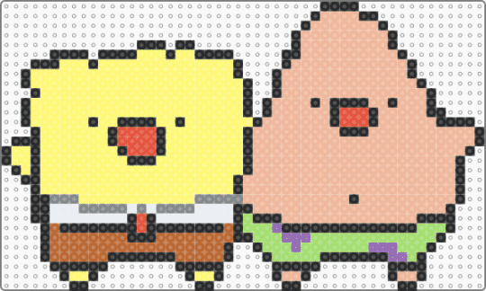 chibi pat and spongebob ^u^ - beige,yellow,cartoons,cartoon,animal,2000s,sea creature,cute,kawaii,patrick star