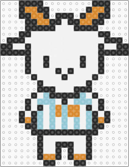 Goat - white,orange,light blue