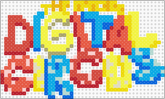 TADC logo (PERLER CHARM) - red,light blue,yellow