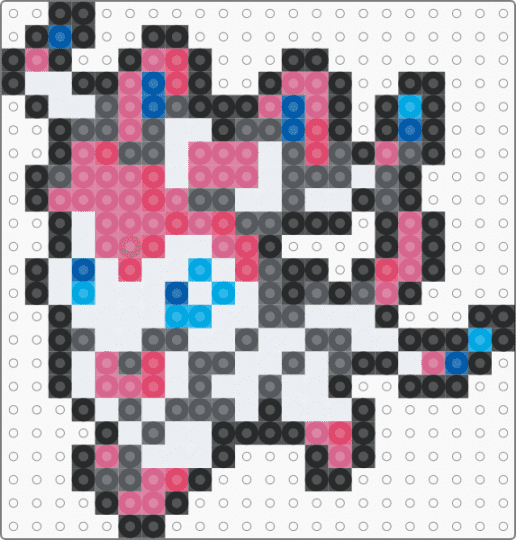 Sylveon 8-Bit Sprite - gray, pink