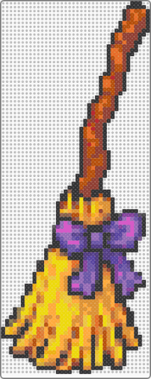 Witch Broom - colorful, orange, purple, red, yellow