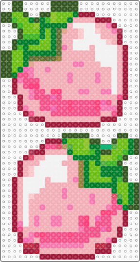 Strawberries - green,beige,pink