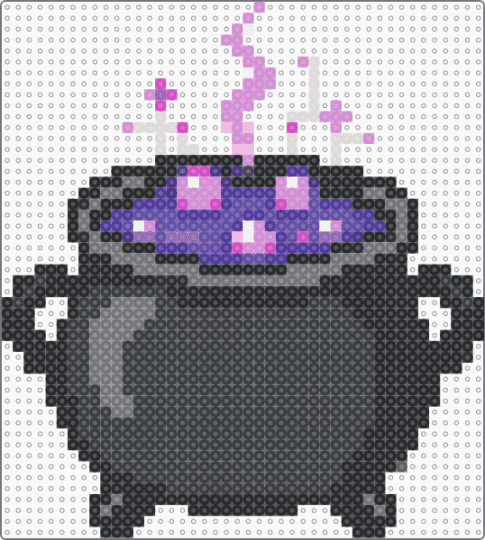 Witch Cauldron - black,pink,purple,gray