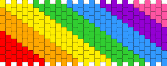 Rainbow pattern - green, light blue, orange, yellow