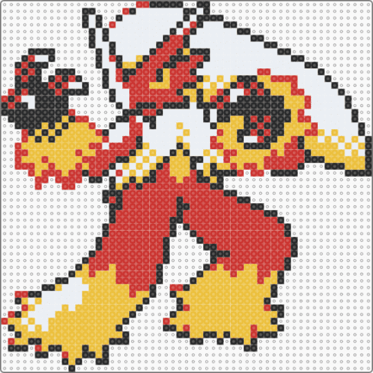Emerald Seaglass Blaziken - red, yellow