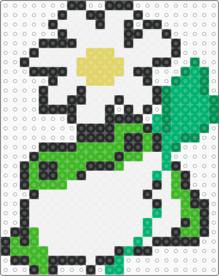 Blobfrog Holding a flower - white,green,frog,blobfrog,animal,sugar bunny shop,cute