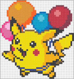Flying Pikachu - pikachu,pokemon,balloons,colorful,character,anime,gaming,yellow,red,orange,blue