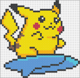 Surfing Pikachu - pikachu,pokemon,surf board,character,anime,gaming,yellow,blue