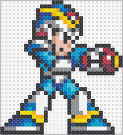 Megaman X armored - mega man,capcom,nintendo,sega,video game,character,blue,white