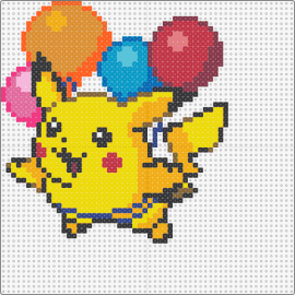 Flying Pikachu - pikachu,pokemon,balloons,colorful,character,anime,gaming,yellow,red,orange,blue