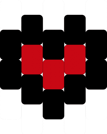 Small heart - black, heart, red