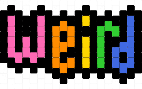 weird - black, blue, orange, pink