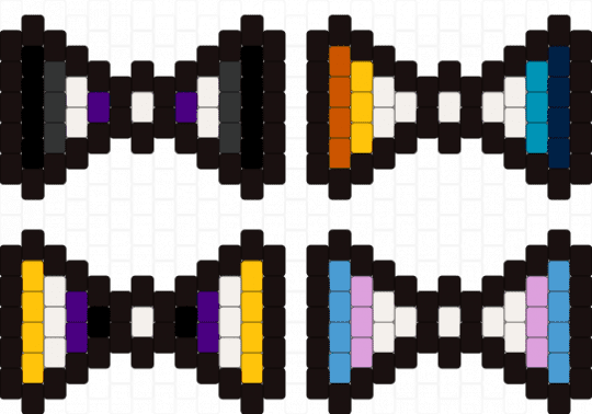 Cute Pride Bows! - black, bow, cute, cutecore, june, light blue, love, pride, yellow