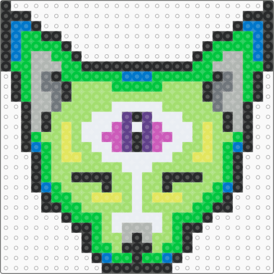 sleepy third eye cat - green