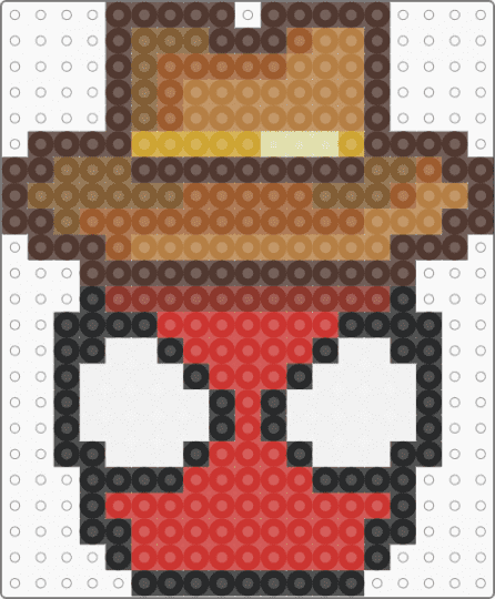 cowboy spiderman - brown,red,tan,spiderman,cowboy,perler