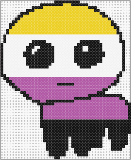 Enby autism creature/TBH/yippie fuse bead pattern - autism creature, enby, flag, nb, nonbinary, pink, pride, tbh, yellow, yippie