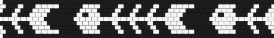 Kandi bonefish bracelet - white,black