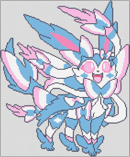 Mega Sylveon - character, cute, eeveelution, evolution, light blue, mega evolution, pink, pokemon, purple, sylveon, video game