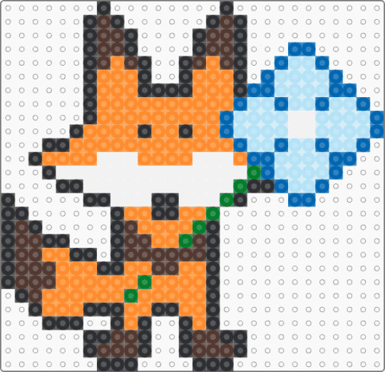 Flower for Foxies - orange,brown,light blue