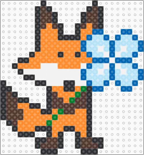 Flower for Foxies - orange,brown,light blue