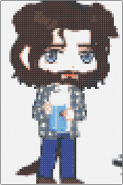 CHIBI ALAN - alan wake,chibi,character,video game,brown,blue