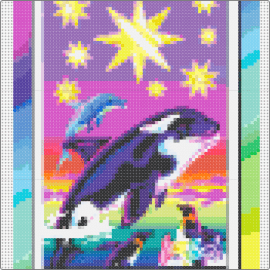 Lisa - lisa frank,whale,dolphin,nostalgia,stars,colorful,bright