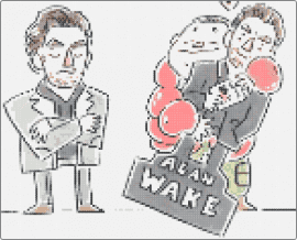 Alan and Barry - alan wake,comic,video game,character,gray