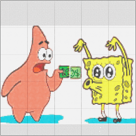Spongebob & Patrick - spongebob squarepants,patrick star,nickelodeon,money,funny,tv show,animation,pink,yellow