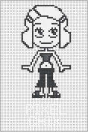 Pixel Chix 2 Sprite - pixel chix,retro,mattel,game,female,character,electronic,collectible,charm,grayscale,white