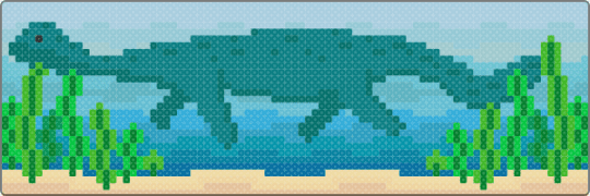 something big in the distance (plesiosaurus) - biology, cotdoceancreatures, dinosaur, extinct, jurassic, light blue, marine reptile, ocean life, plesiosaurus, teal