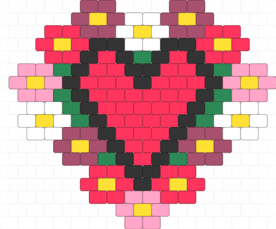 [REMIX] Flower Heart in Pinks - flower, heart, pink, red