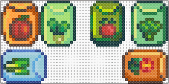 veg garden - green,teal,red,light blue,colorful